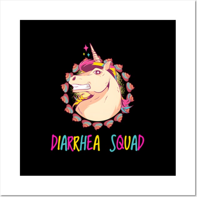 Unicorn Mullet Diarrhea Squad Rainbow Poop Wall Art by jasper-cambridge